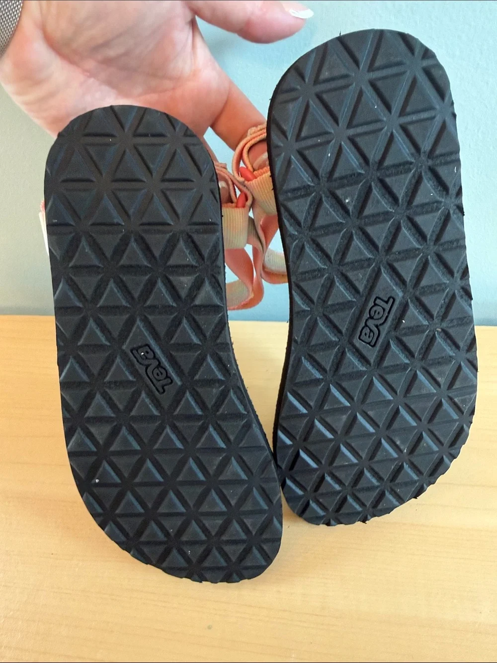 Teva Kids Sandals in pink, green, and yellow